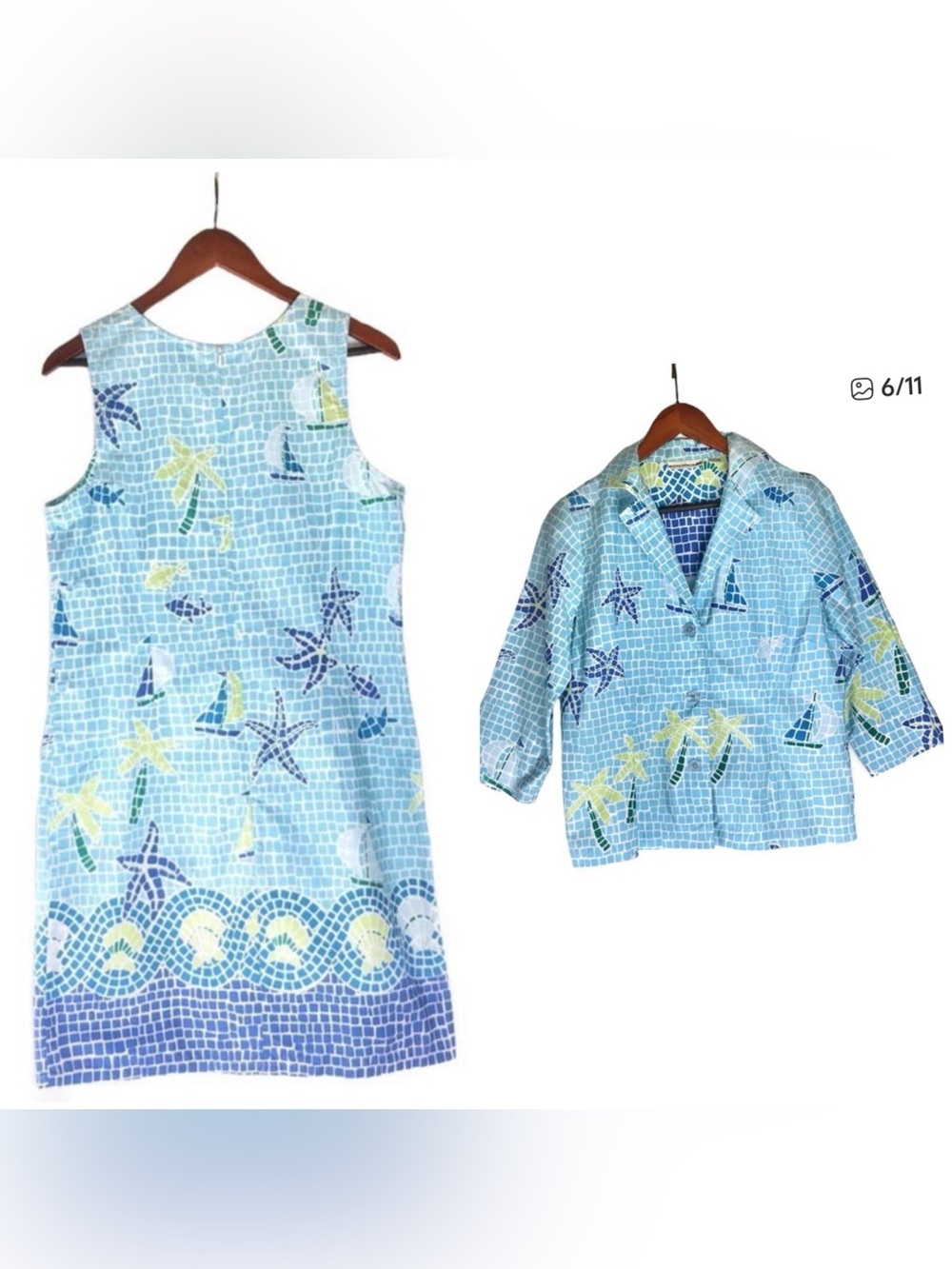 Weekend Clothesline -cute summer dress with matching jacket VTG 2 piece set